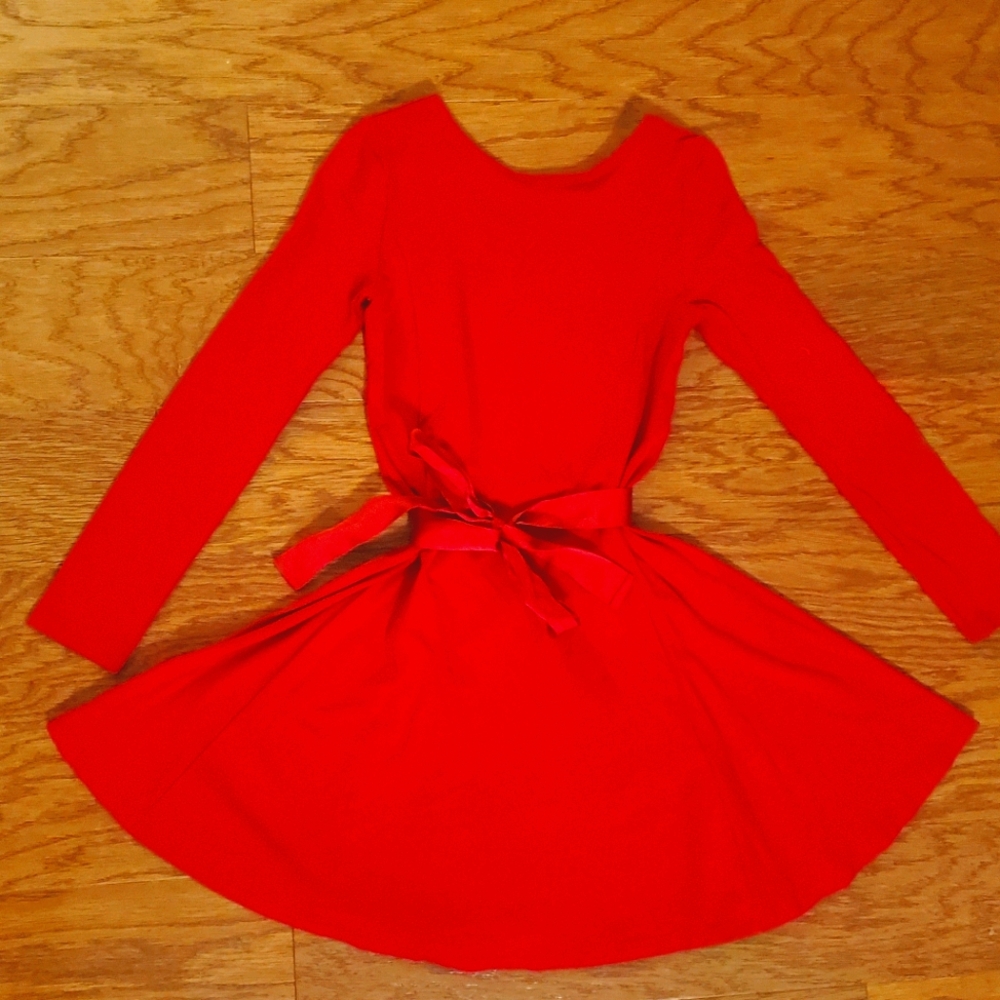 Polo A-line dress with ribbon tie